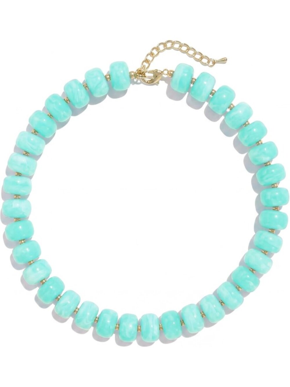 Women's Sky Blue Chunky Acrylic Beaded Choker Statement Trendy Jewelry Gift